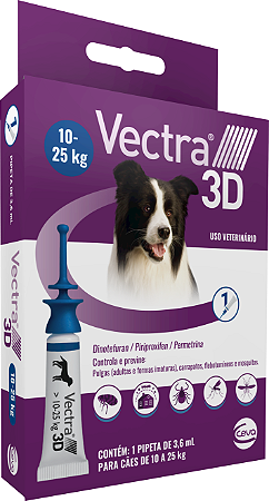 Ectoparasiticida Ceva Vectra 3D 10 a 25kg