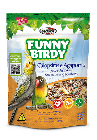Alimento Completo Seco Funny Birdy Calopsita e Agapornis 350g