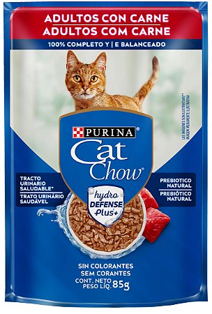 Alimento Úmido Sachê Cat Chow Adulto sabor Carne ao Molho