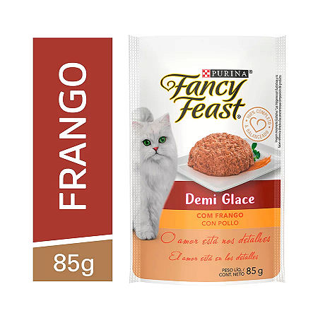 Alimento Úmido Sachê Fancy Feast Adulto sabor Demi Glace com Frango