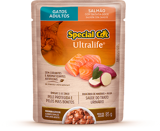 Alimento Úmido Sachê Special Cat Ultralife Adulto sabor Salmão