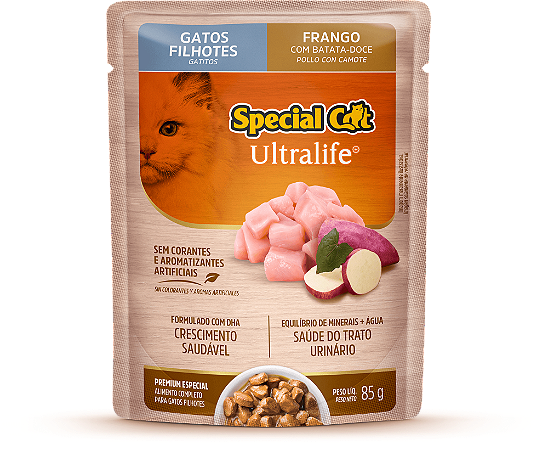 Alimento Úmido Sachê Special Cat Ultralife Filhote sabor Frango