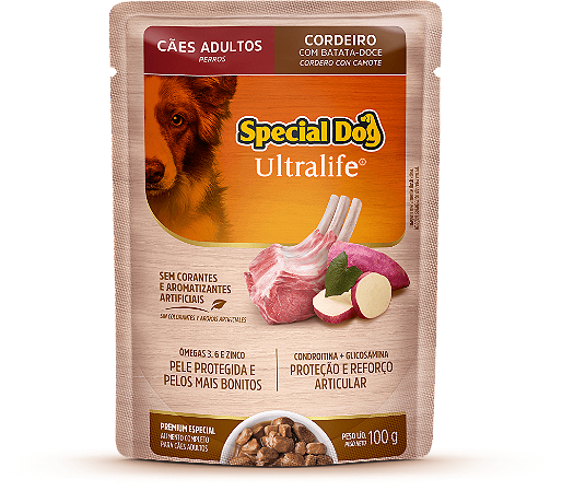 Alimento Úmido Sachê Special Dog Ultralife Adulto sabor Cordeiro