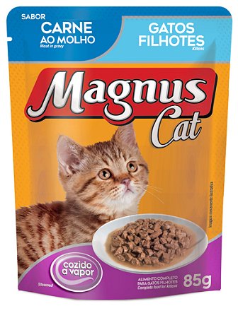 Alimento Úmido Sachê Magnus Cat Filhotes sabor Carne ao Molho