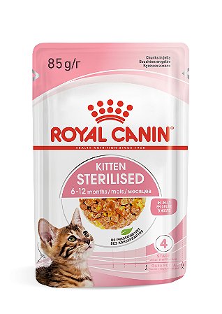 Alimento Úmido Sachê Royal Canin Feline Filhote Castrado Jelly