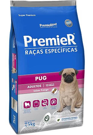 Ração Seca Premier Raças Específicas Pug Adulto sabor Frango