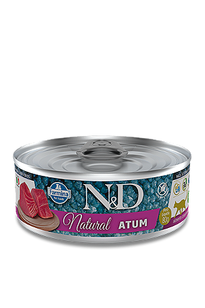 Alimento Úmido Lata N&D Feline Natural sabor Atum 80g