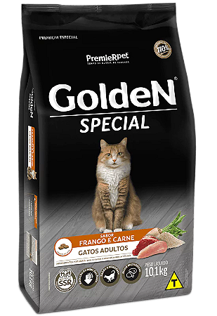 Ração Seca Golden Special Gatos Adultos sabor Frango e Carne