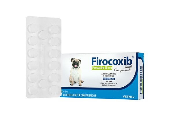 Anti-inflamatório Vetnil Firocoxib 50mg 14 Comprimidos