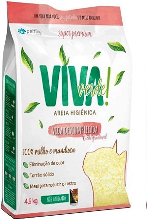 Areia Higiênica Viva Verde Super Premium Grãos Mistos