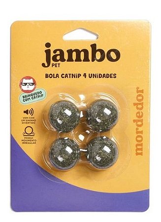 JB70547N Mordedor Jambo Bola Catnip Refil Com 4 Unidades