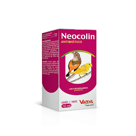 Antibiótico Vansil Neocoliin para Pássaros 10ml