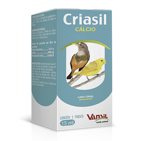 Suplemento Vansil Criasil Cálcio para Pássaros 15ml