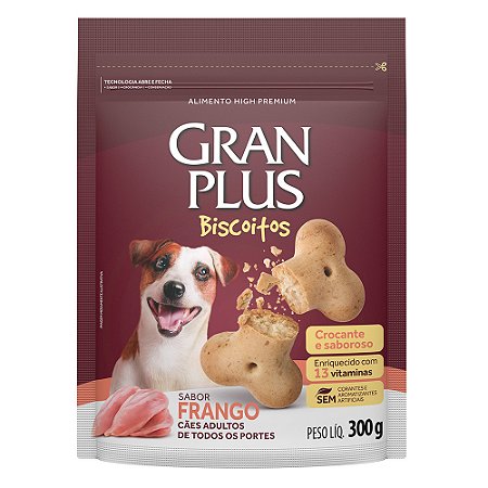 Biscoito Gran Plus Cães Adultos sabor Frango 300g