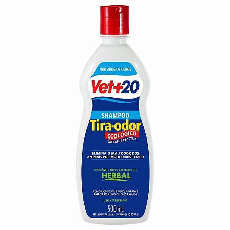 Shampoo Vet+20 Tira Odor - 500 ml