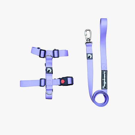 Peitoral H + Guia para cães - Lilás