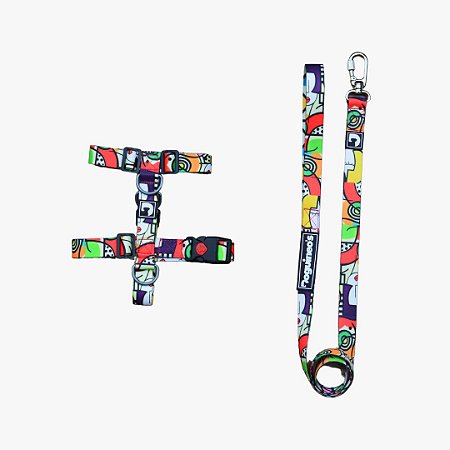 Peitoral H + Guia para cães - Beauty