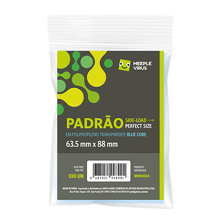 Sleeves Padrão Side-Load Perfect Size 63,5 x 88 mm (Blue Core)
