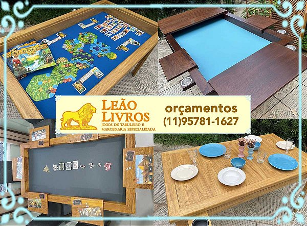 Mesa para jogos de tabuleiro, RPG e quebra-cabeças - SOB MEDIDA: VEJA AS FOTOS E MANDE MSG NO ZAP