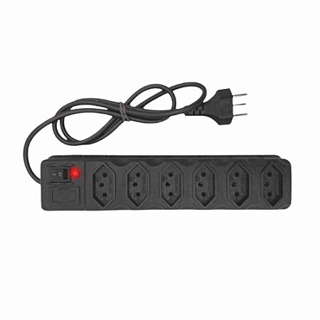 Filtro de Linha 6 Tomadas 2P+T - 5 Unidades