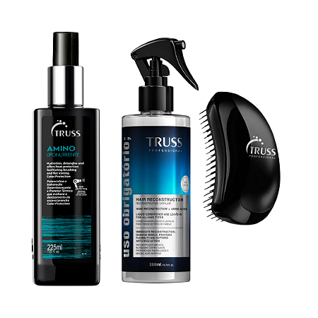 Kit Truss Miracle Amino + Spray Uso Obrigatório + Escova Desembaraçante de Brinde