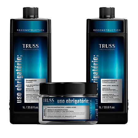 Kit Truss Uso Obrigatório Shampoo+Condicionador 1L+Mask RPK