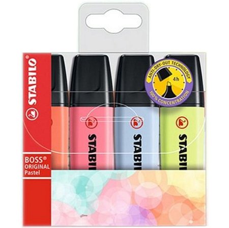 Conjunto Marca Texto Stabilo Boss C/4 Cores Pastel
