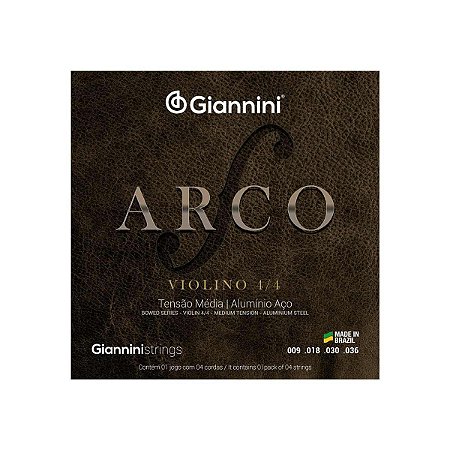 Encordoamento Cordas Média Violino 4/4 Série Arco Giannini