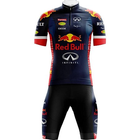 Conjunto Red Bull- Camiseta + Bermuda com forro em Gel
