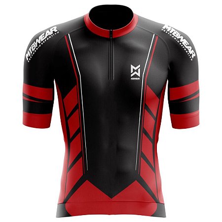 Camisa De Ciclismo Camiseta Ciclismo Mtb 2022 Preta/Vermelha Proteção Uv50+