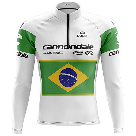 Camisa Ciclismo Camiseta Para Ciclista CANONDALLE BRASIL BRANCA 116