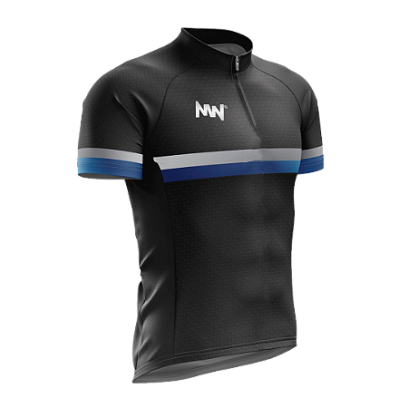 Camisa Ciclismo Camiseta Para Ciclista MTB  Cinza Faixa Azul Proteção UV cod108