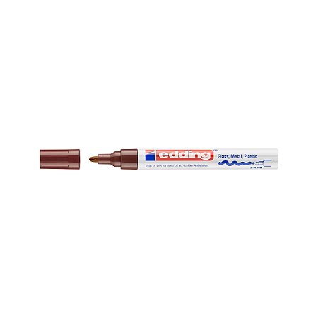 edding 750 - Marcador permanente - Marrom - Base solvente - 2 a 4 mm