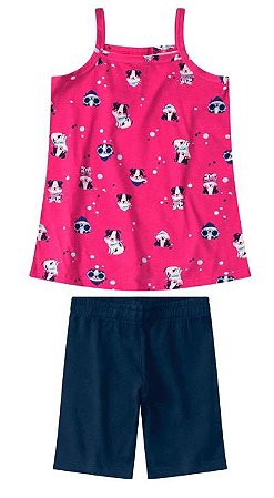 CONJUNTO ESTAMPADO BLUSA ALÇA E BERMUDA CICLISTA MALWEE
