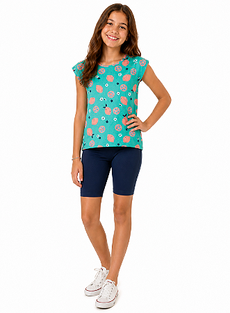 CONJUNTO LIMAO CAMISETA E BERMUDA CICLISTA MALWEE
