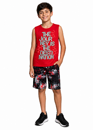 CONJUNTO INFANTIL MENINO MALHA ESTAMPA DNA BRANDILI