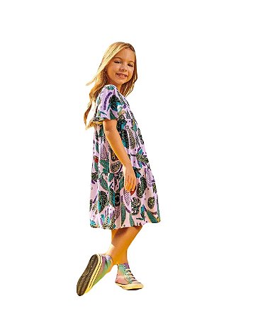 VESTIDO DE VOHER COM ESTAMPA TROPICAL BRANDILI VIBES