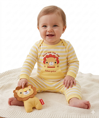 MACACAO BEBE MANGA LONGA EM SUEDINE FISHER PRICE - FAKINI