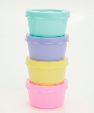 KIT 04 POTES REDONDOS CLAROS