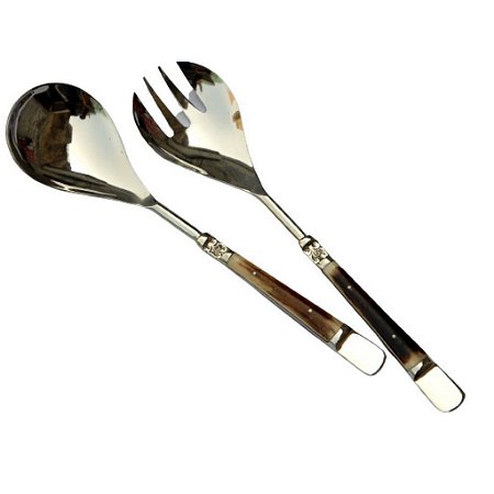 CONJUNTO PARA SALADA EM INOX E OSSO