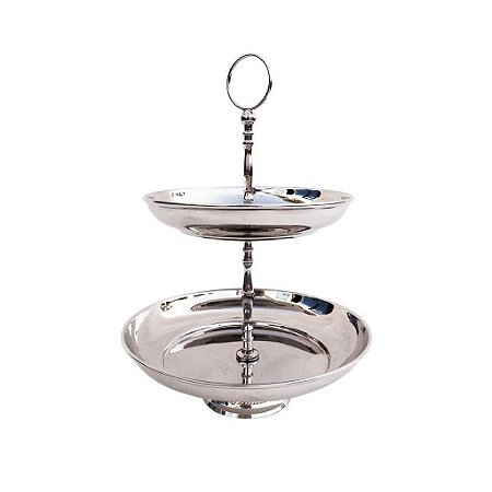 PORTA DOCES E SALGADOS DE 2 ANDARES EM INOX