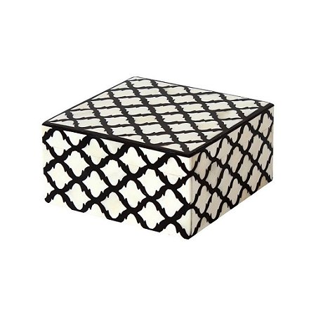 CAIXA PORTA JOIAS EM OSSOS E RESINA QUADRADA M