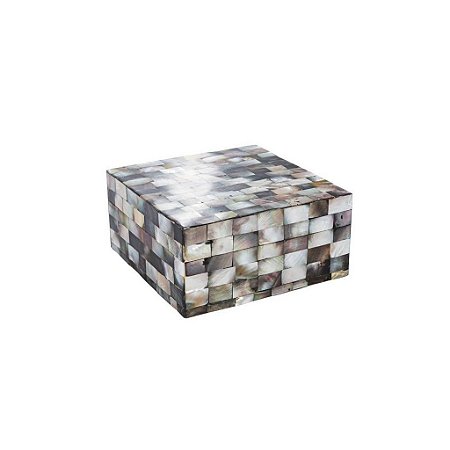 CAIXA PORTA JOIAS MADREPÉROLA GREEN SHELL 15x15x8