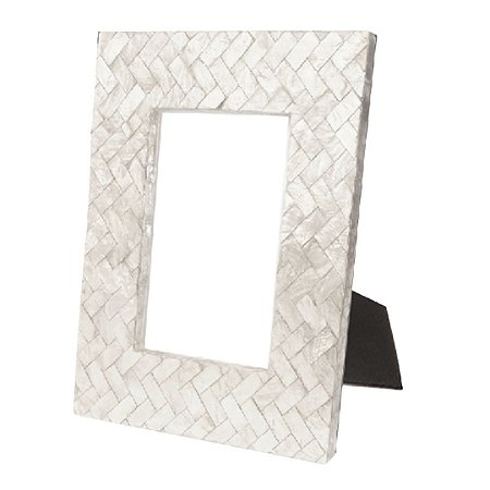 PORTA RETRATO EM MADEIRA E MADREPÉROLA