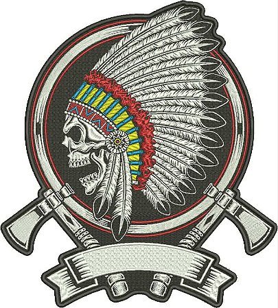 Patch Índio Caveira 30x25 cm