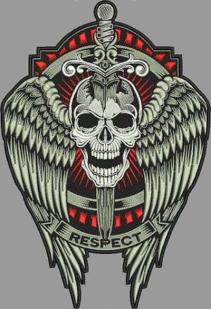 Patch Caveira com Asa 33x26 cm