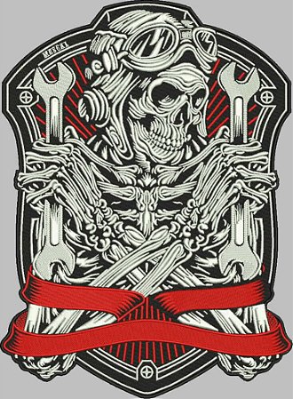 Patch Caveira Aviadora 36x26 cm