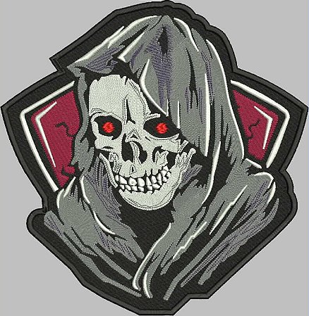 Patch Caveira Capuz 28x28 cm