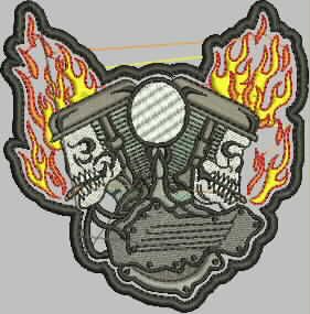 Patch Caveira Motor 10x9 cm