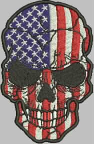 Patch Caveira Americana 10x08 cm